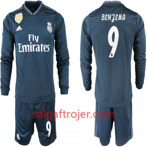 Real Madrid Fodboldtrøjer BENZEMA 11 Børn Udebanesæt 2018/19 Langærmet Real Madrid Fodboldtrøjer BENZEMA 11 Børn Udebanesæt 2018/19 Langærmet